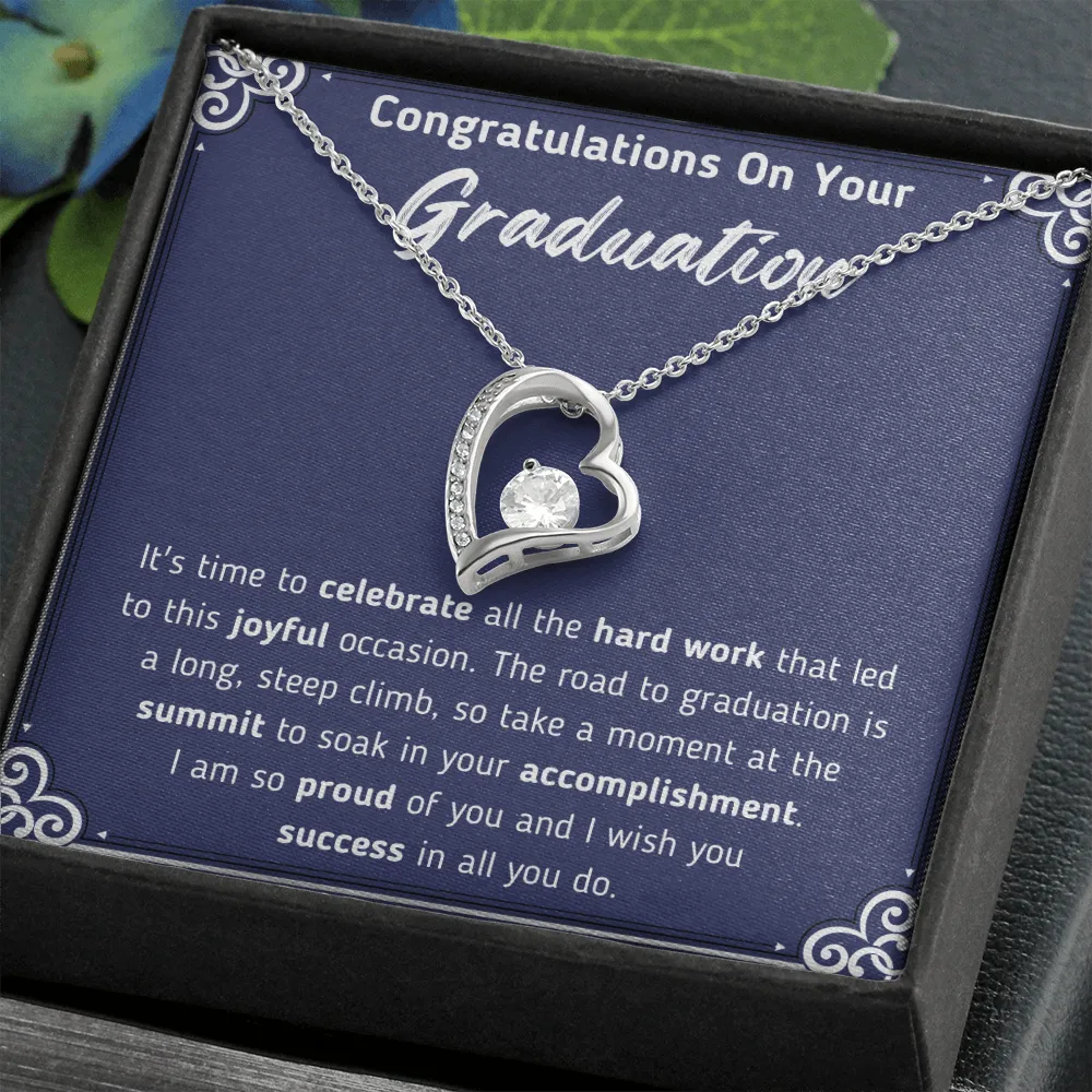 Congratulations On Your Graduation Heart Necklace