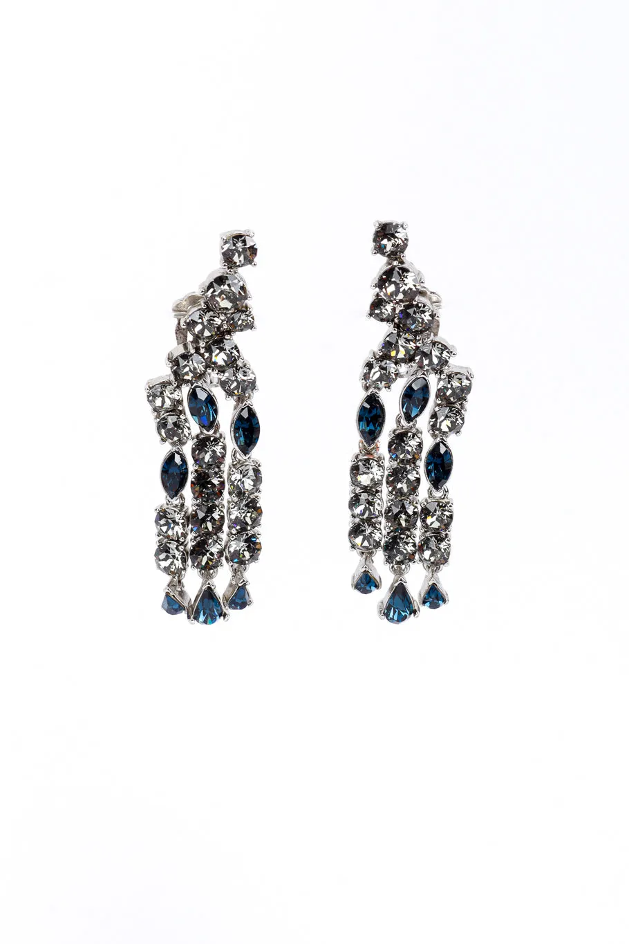 Crystal Fringe Ear Climber Earrings