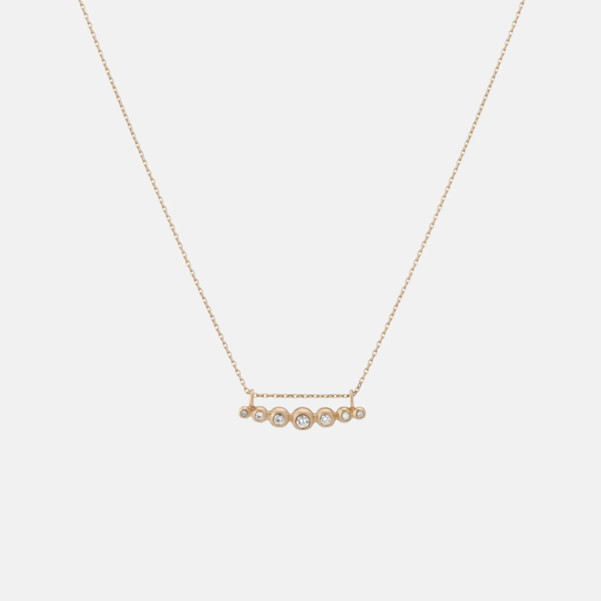 Curved Granules   Diamond Necklace