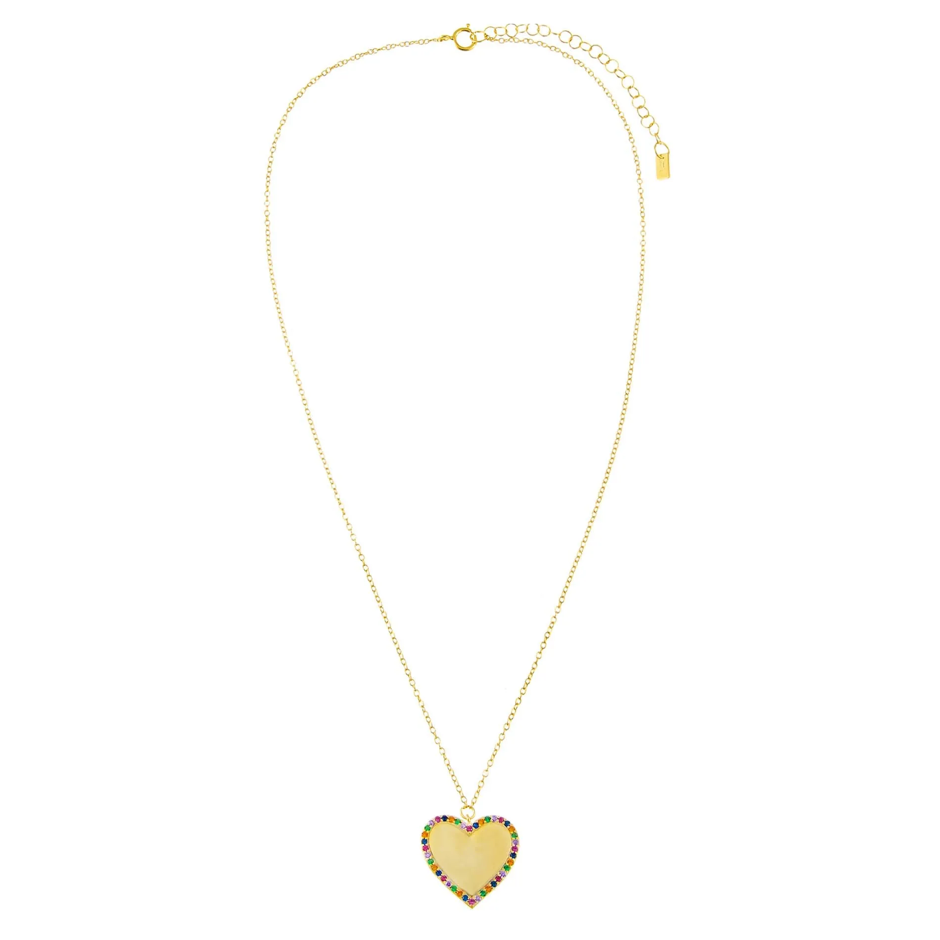 CZ Multi Color Heart Necklace