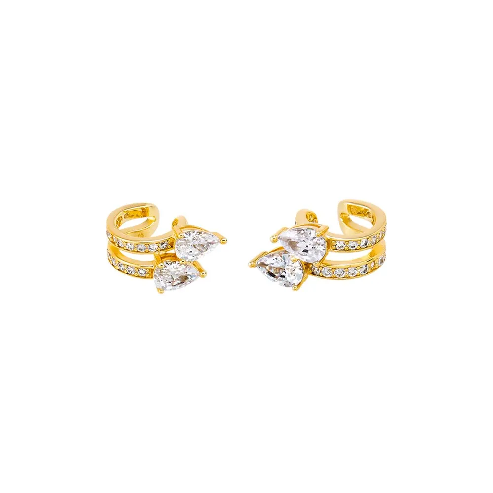 CZ Teardrop Double Fancy Ear Cuff