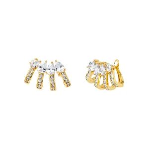 CZ Teardrop Four Row Fancy Ear Cuff