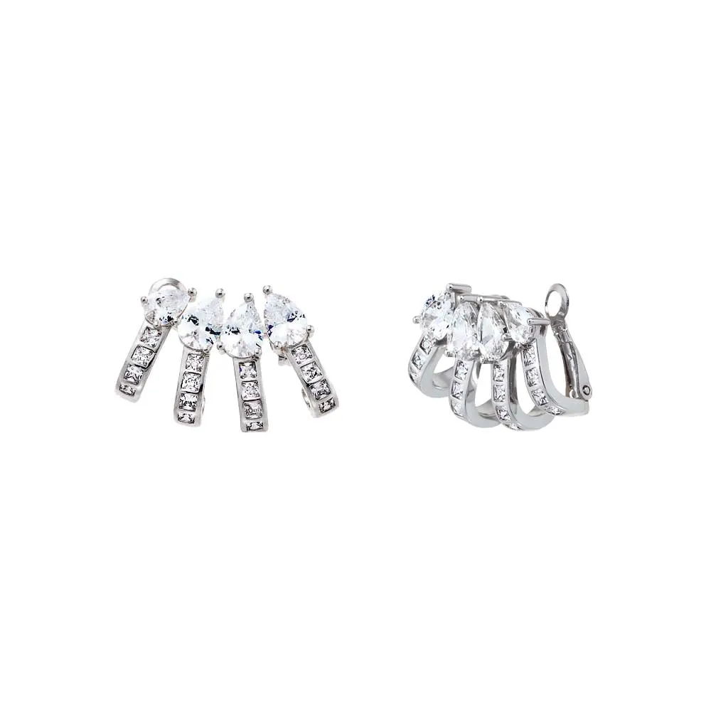 CZ Teardrop Four Row Fancy Ear Cuff