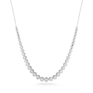 Dana Rebecca Lulu Jack 14k White Gold Graduating Bezel Diamond Tennis Necklace