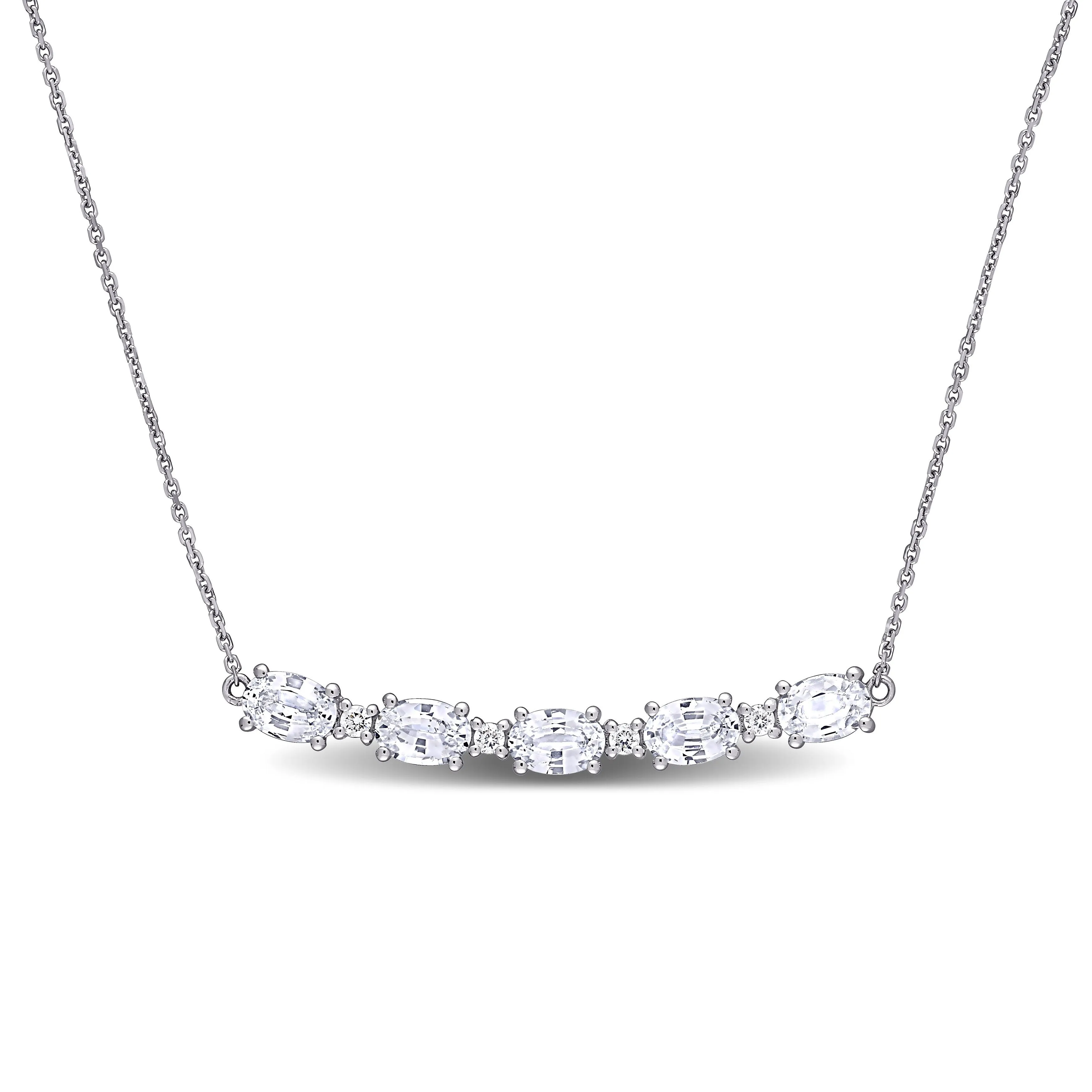 Diamond and Sapphire bar Necklace