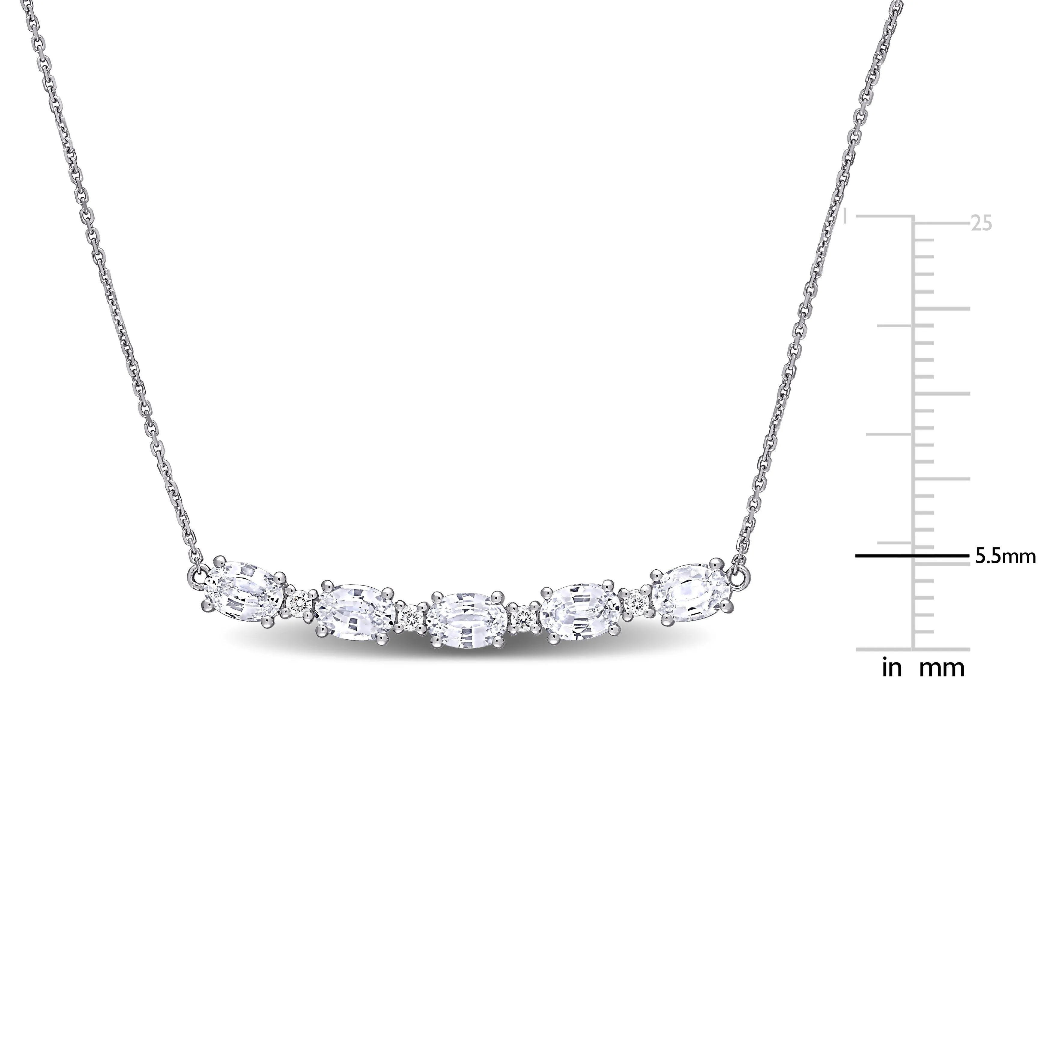 Diamond and Sapphire bar Necklace