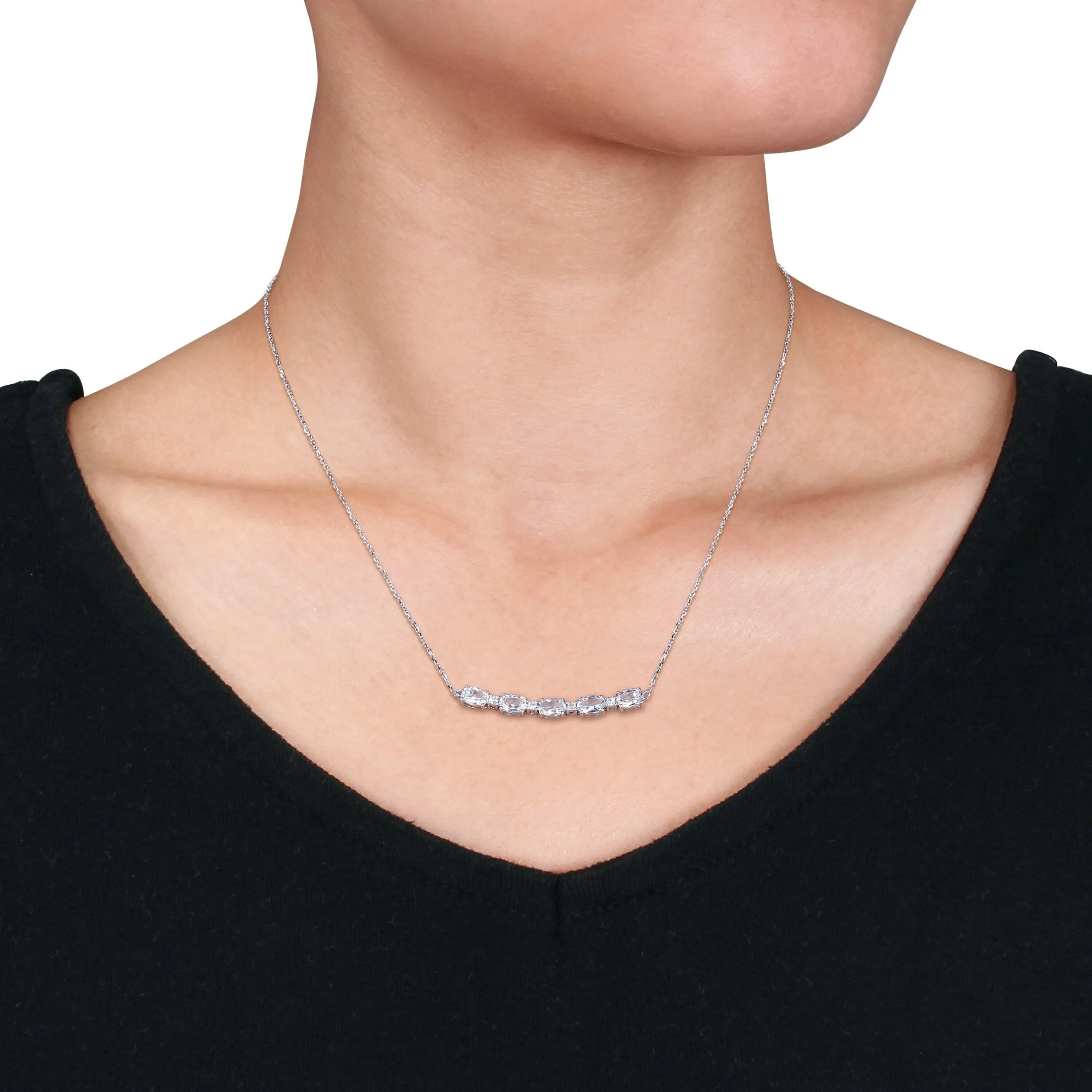 Diamond and Sapphire bar Necklace