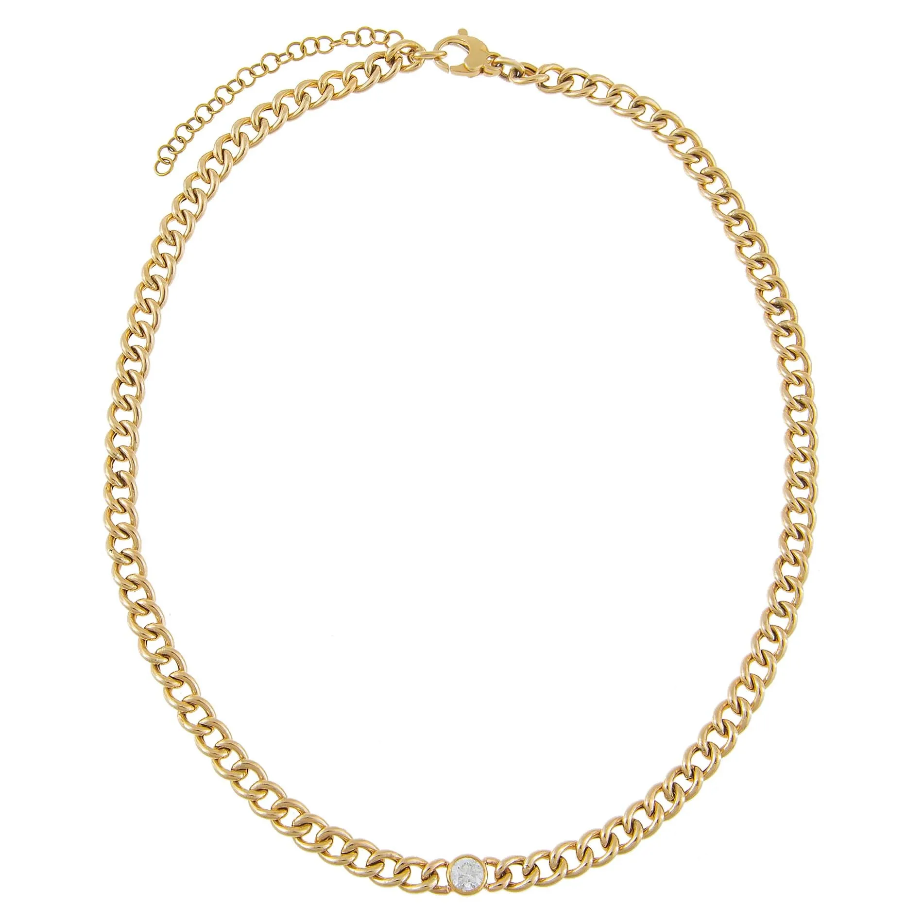Diamond Bezel X Cuban Link Choker 14K