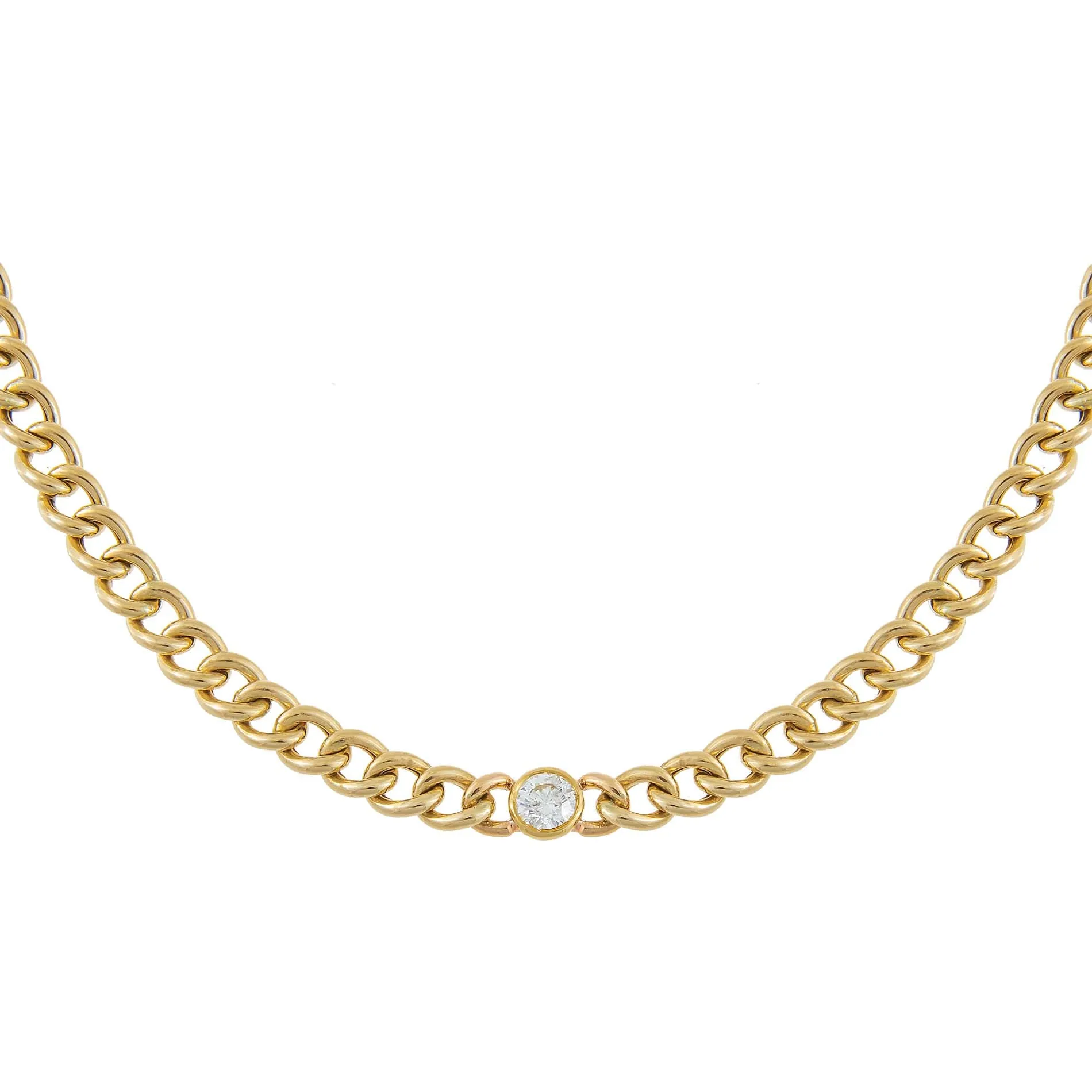 Diamond Bezel X Cuban Link Choker 14K
