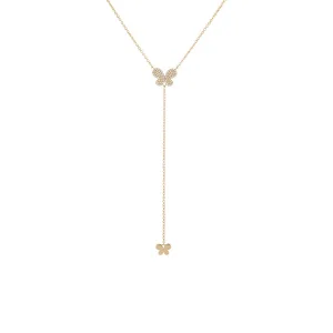 Diamond Butterfly Lariat 14K