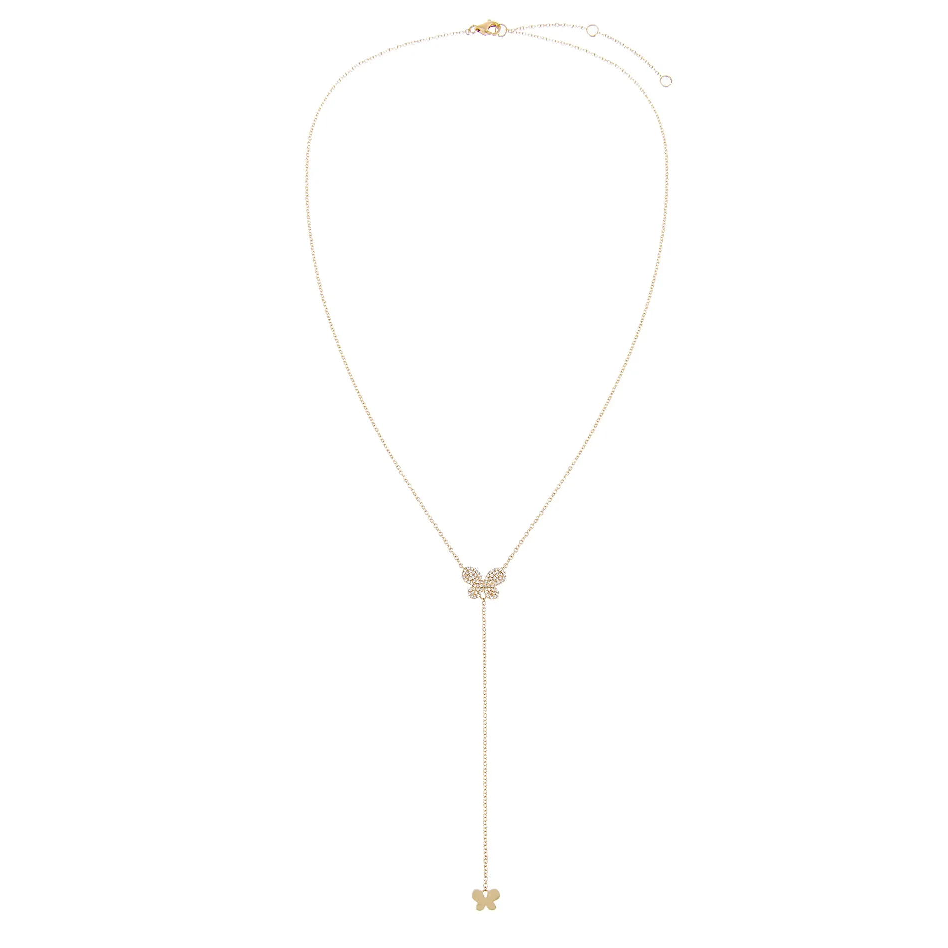 Diamond Butterfly Lariat 14K