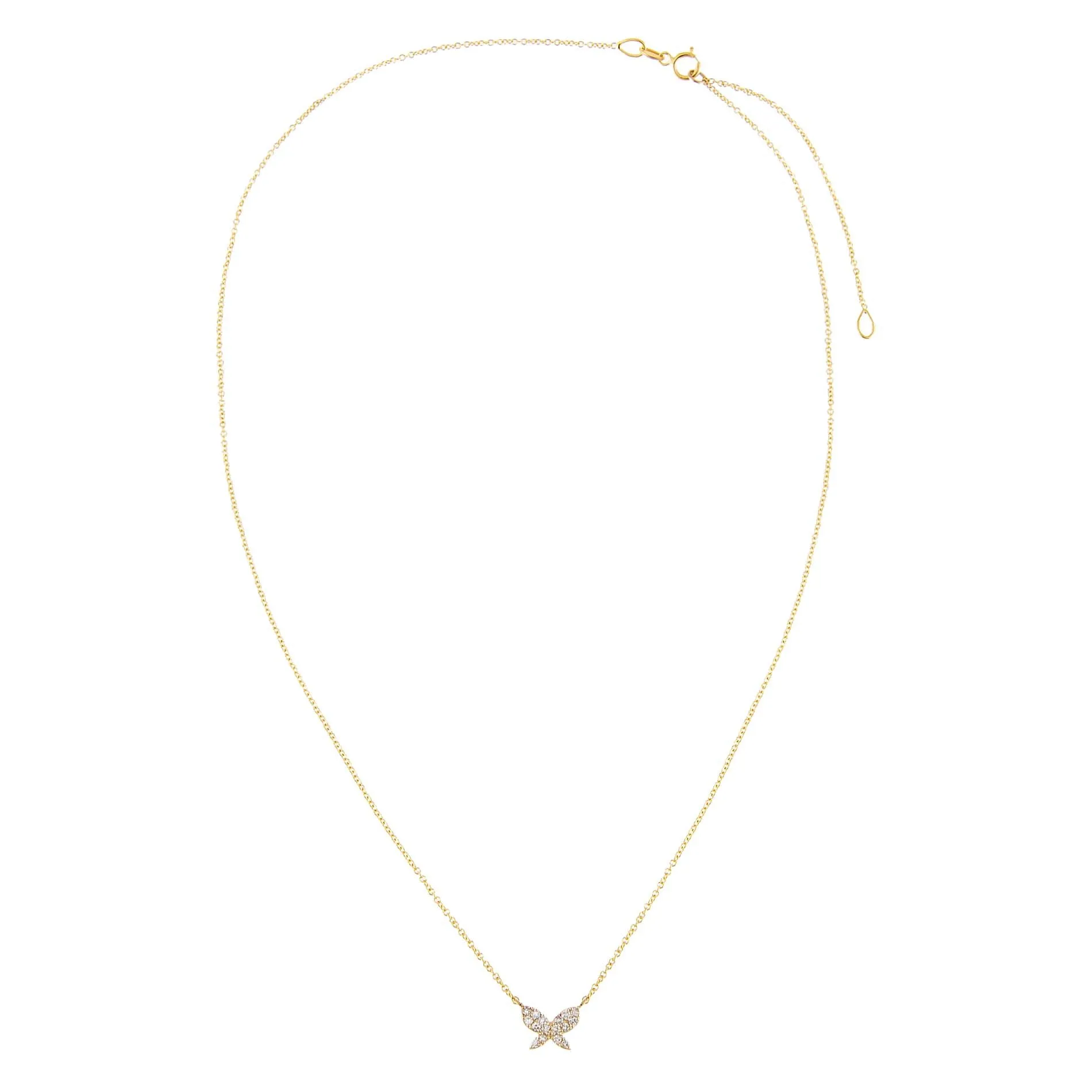 Diamond Dainty Butterfly Necklace 14K
