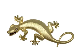 Diamond Gecko Pendant/Enhancer in 14k Yellow Gold by Denny Wong