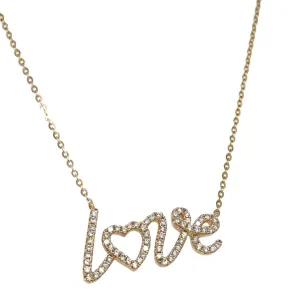 Diamond "LOVE" Pendant Chain Necklace