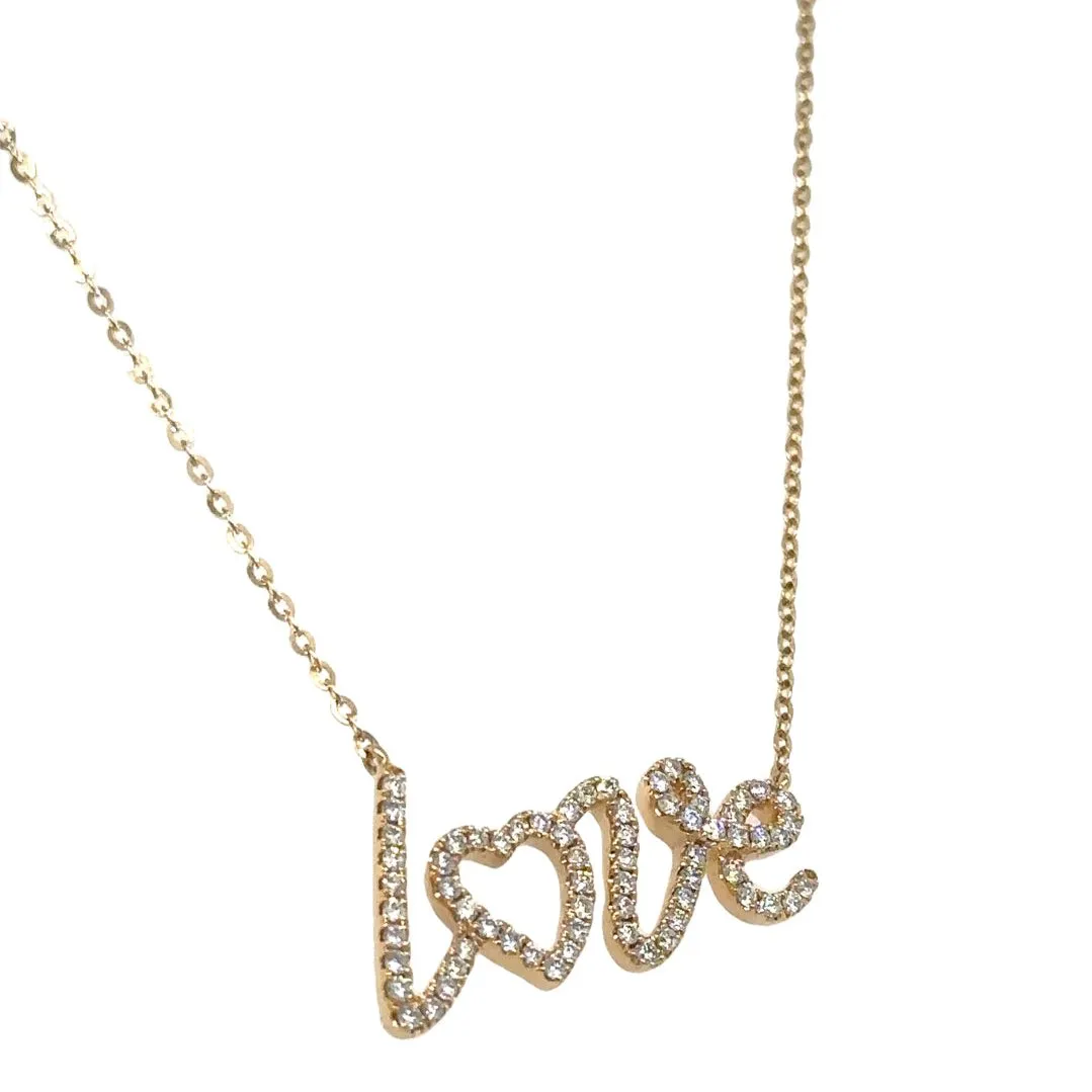Diamond "LOVE" Pendant Chain Necklace