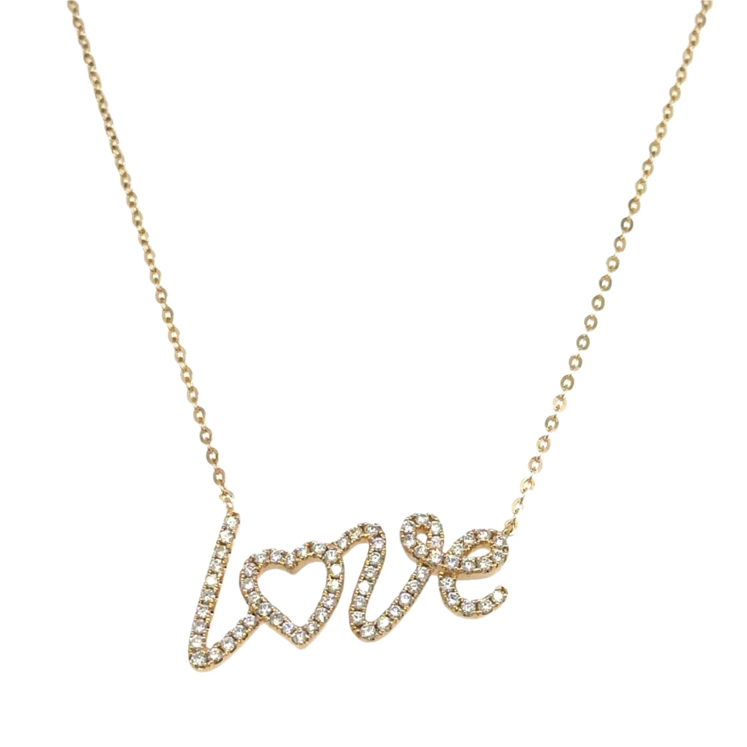 Diamond "LOVE" Pendant Chain Necklace