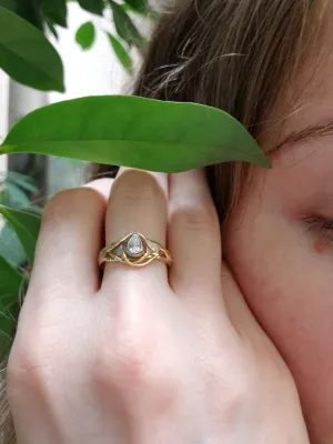 Diamond ring in yellow and white gold
