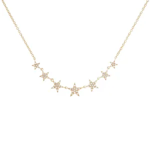 Diamond Stars Necklace 14K