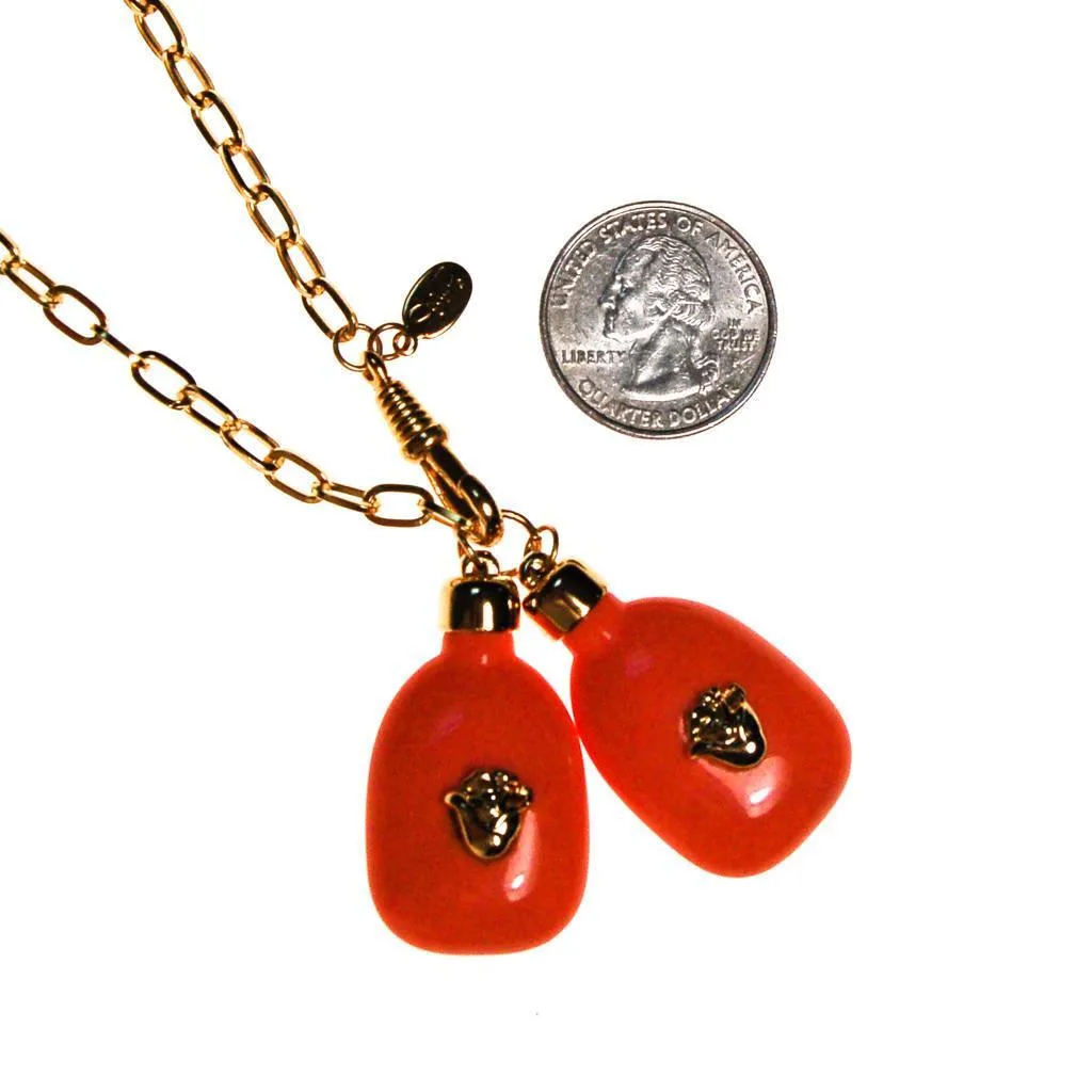 Diane von Furstenberg Coral Lucite and Gold Chain Lariat