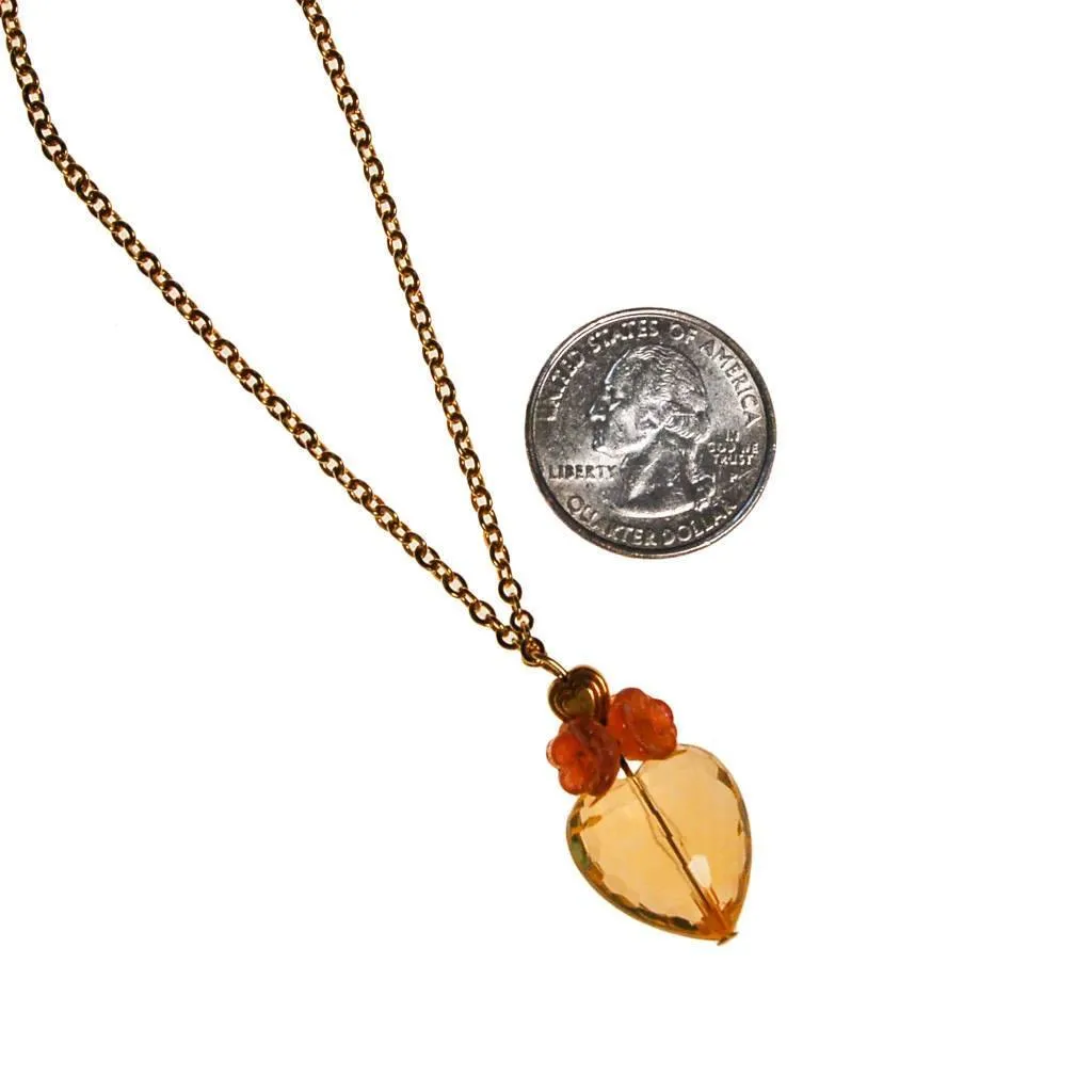 Diane von Furstenberg Golden Crystal Heart Necklace