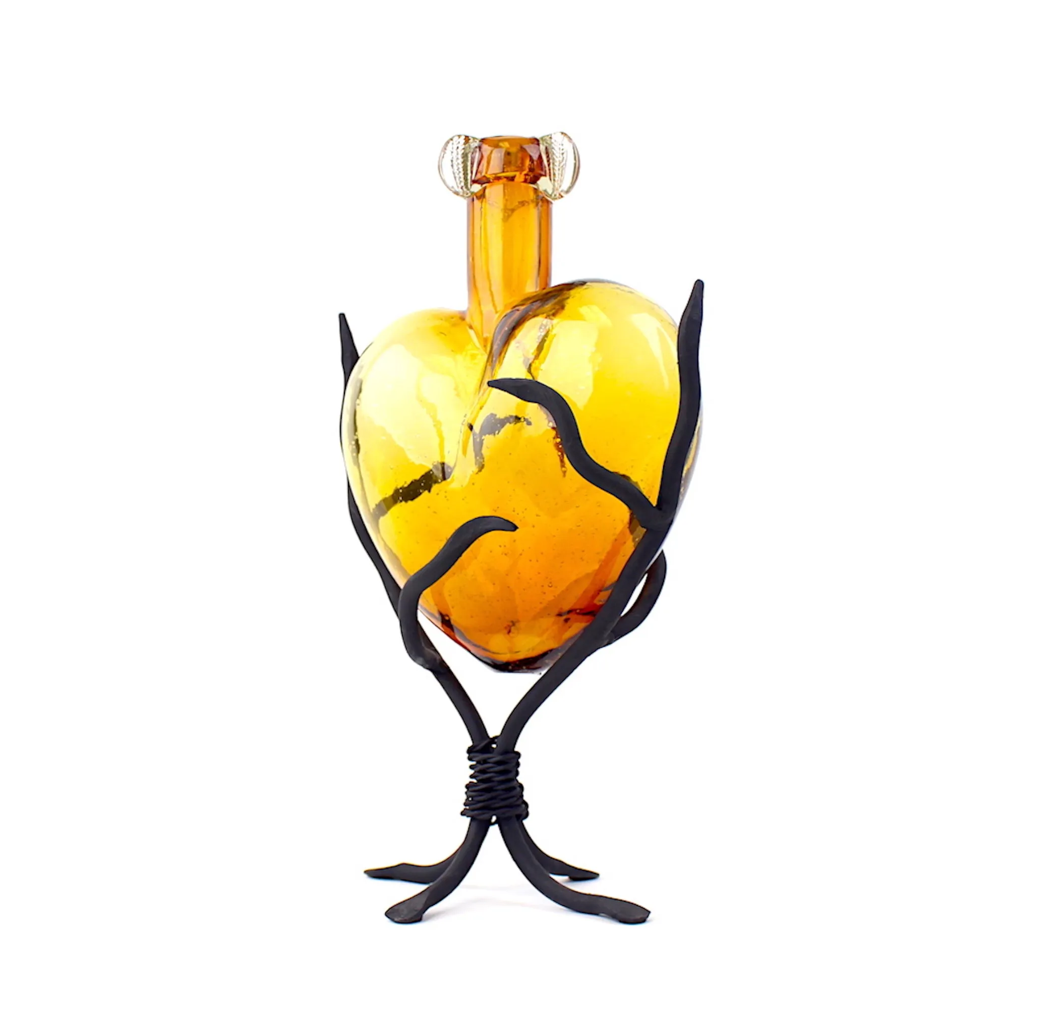 Divine Glass Hearts | Amber Glass