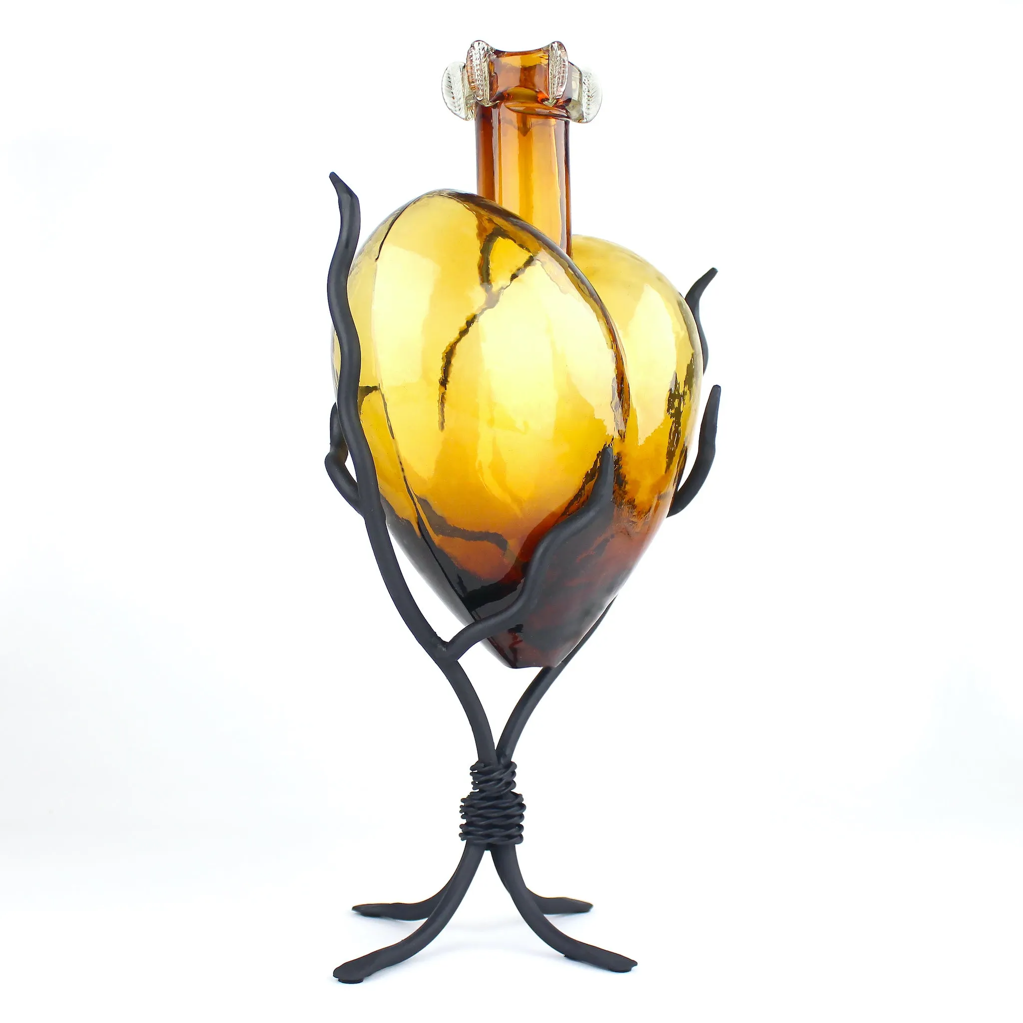 Divine Glass Hearts | Amber Glass