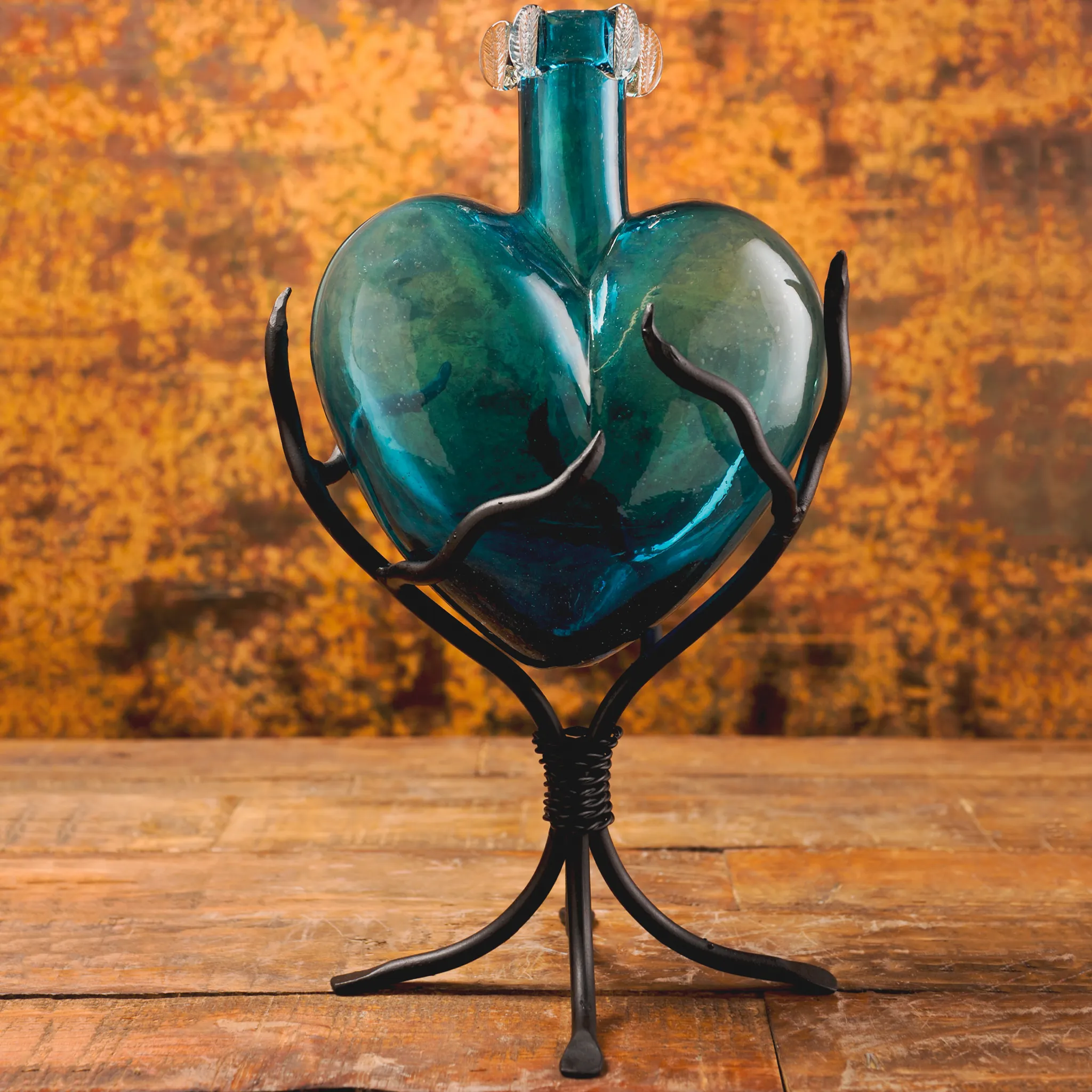 Divine Glass Hearts | Aqua Glass