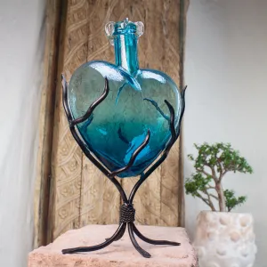 Divine Glass Hearts | Aqua Glass