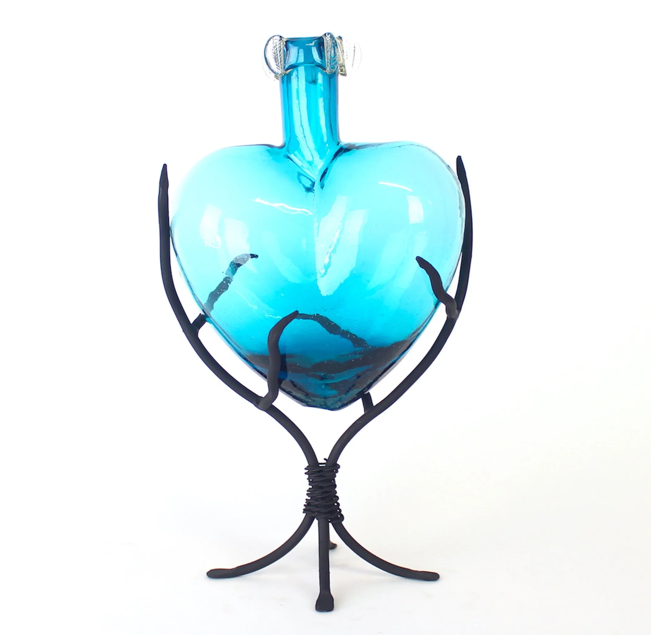 Divine Glass Hearts | Aqua Glass