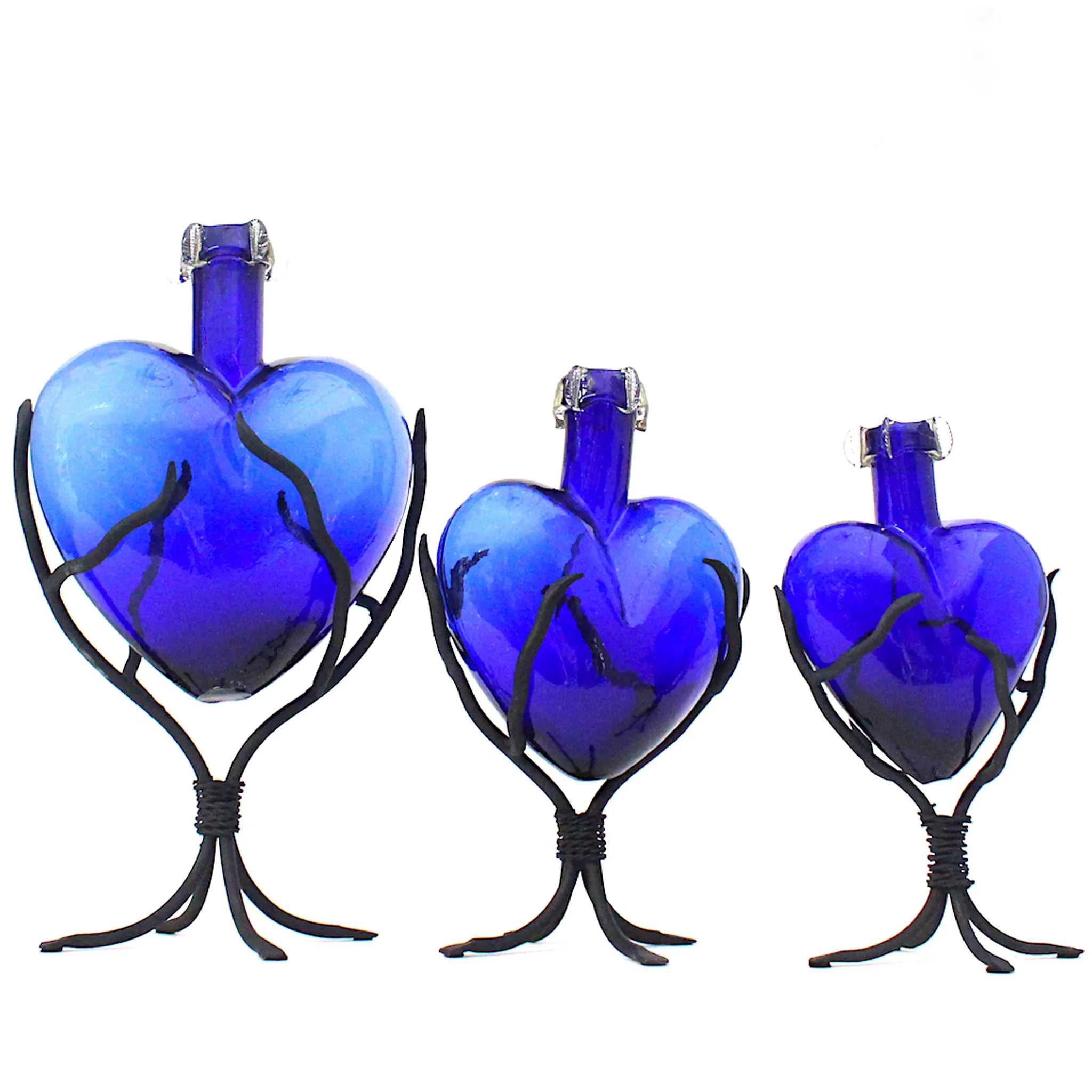Divine Glass Hearts | Cobalt Blue