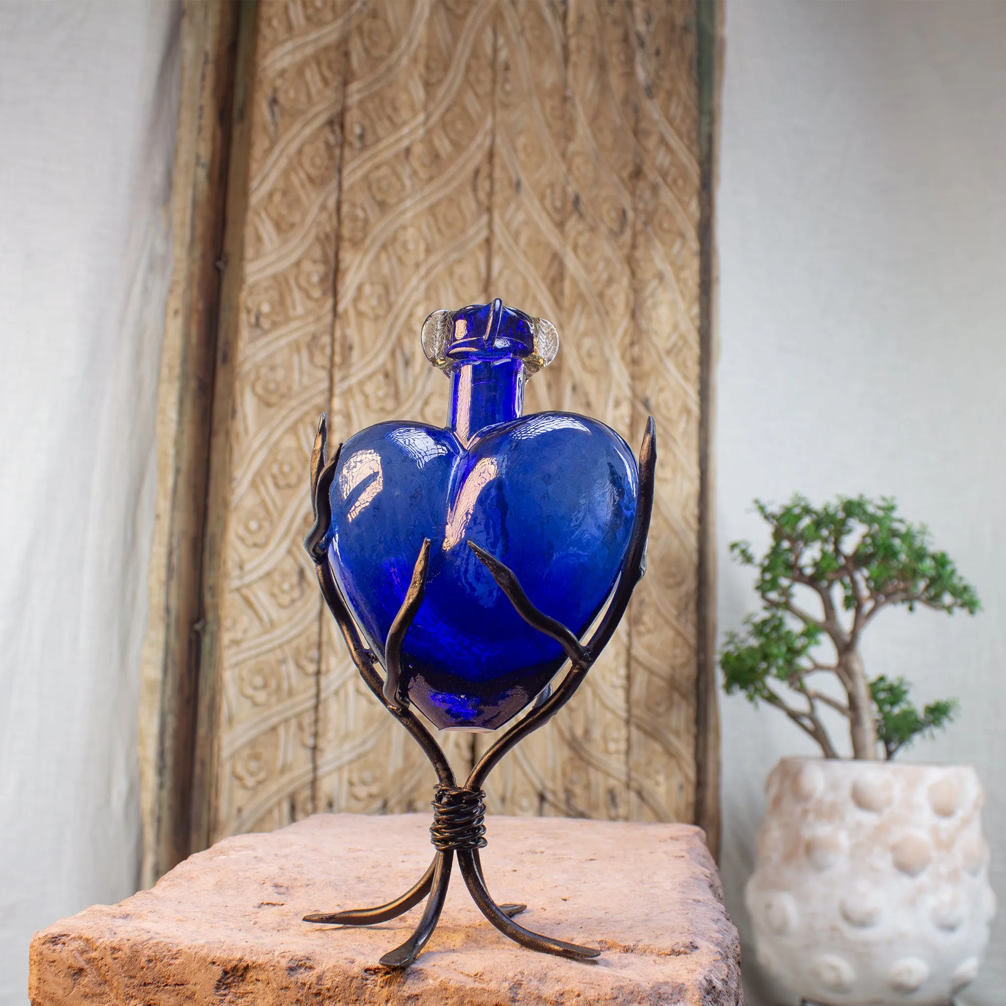 Divine Glass Hearts | Cobalt Blue