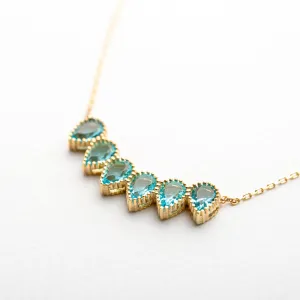 Drop Shape Birthstone Necklace