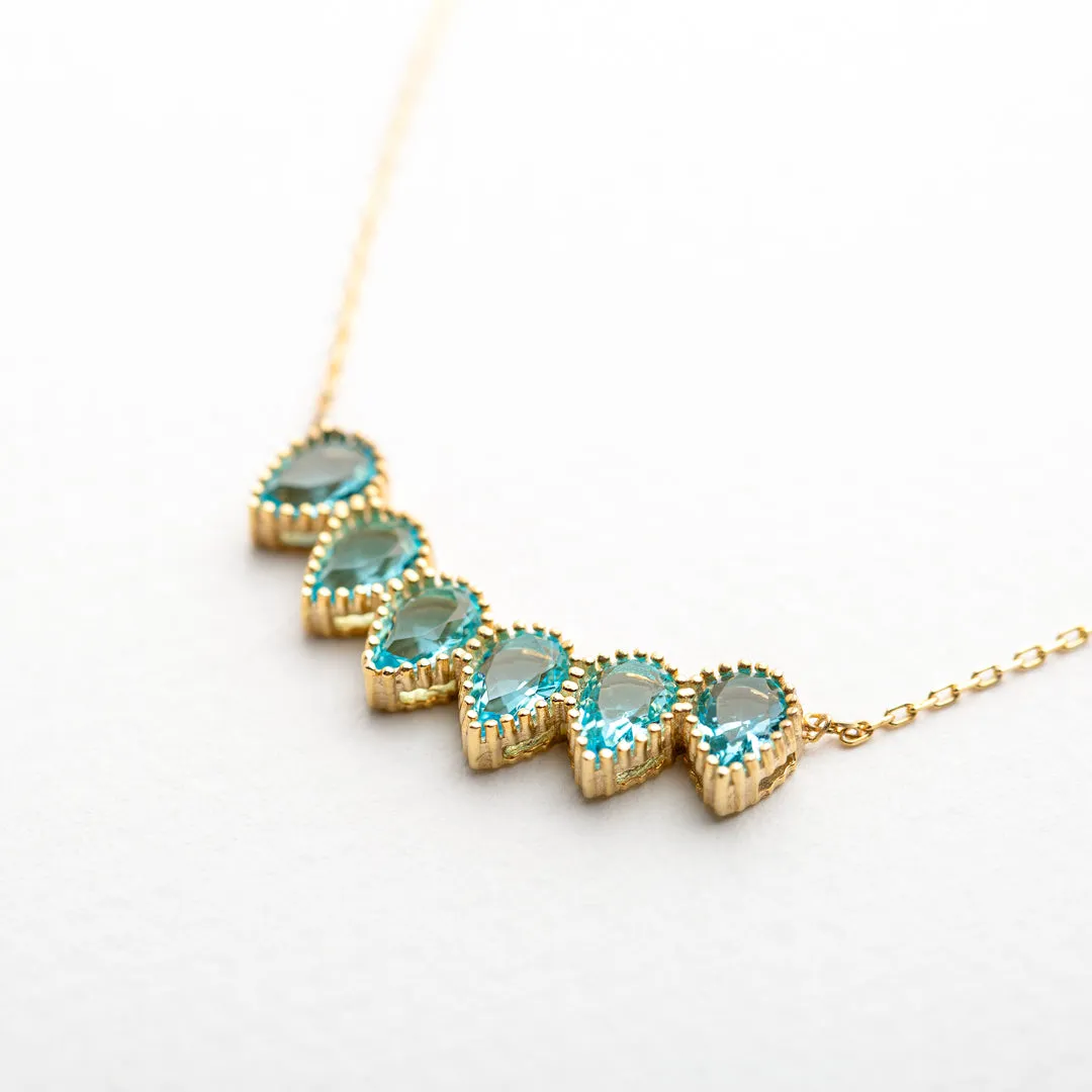 Drop Shape Birthstone Necklace