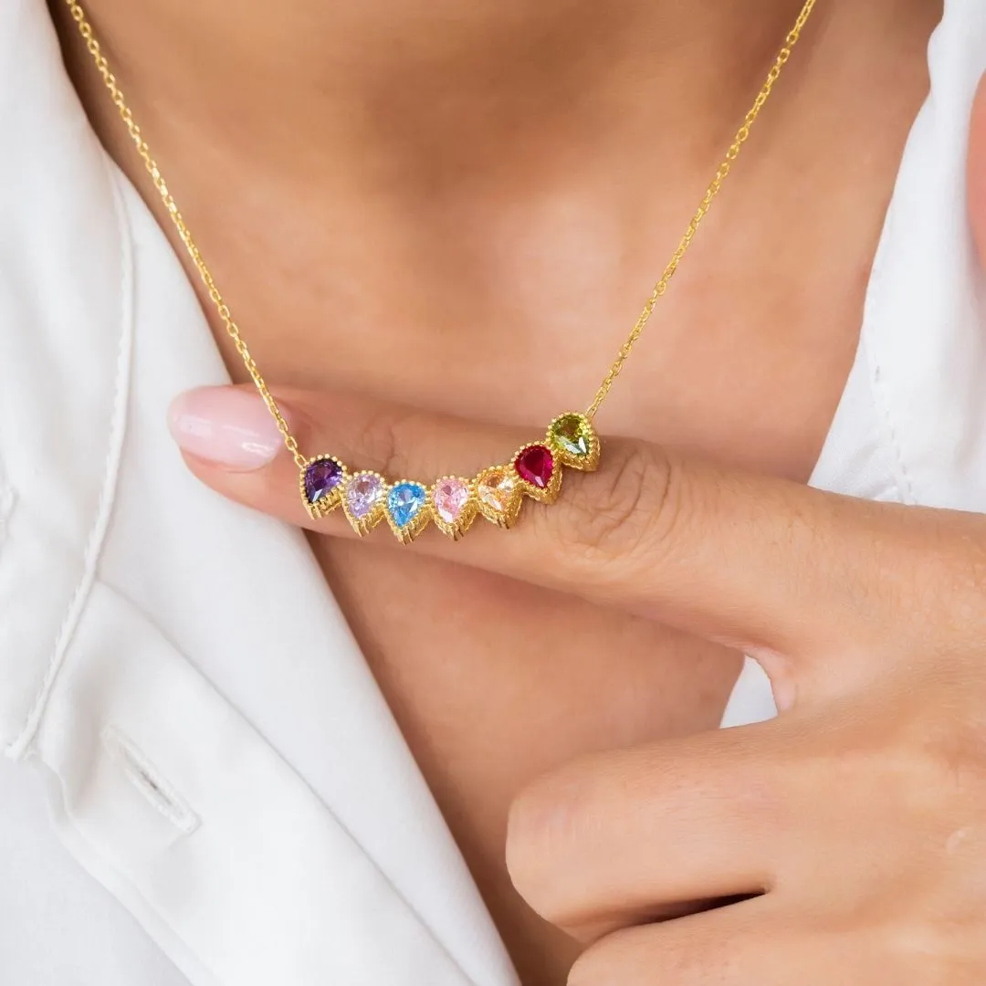 Drop Shape Birthstone Necklace