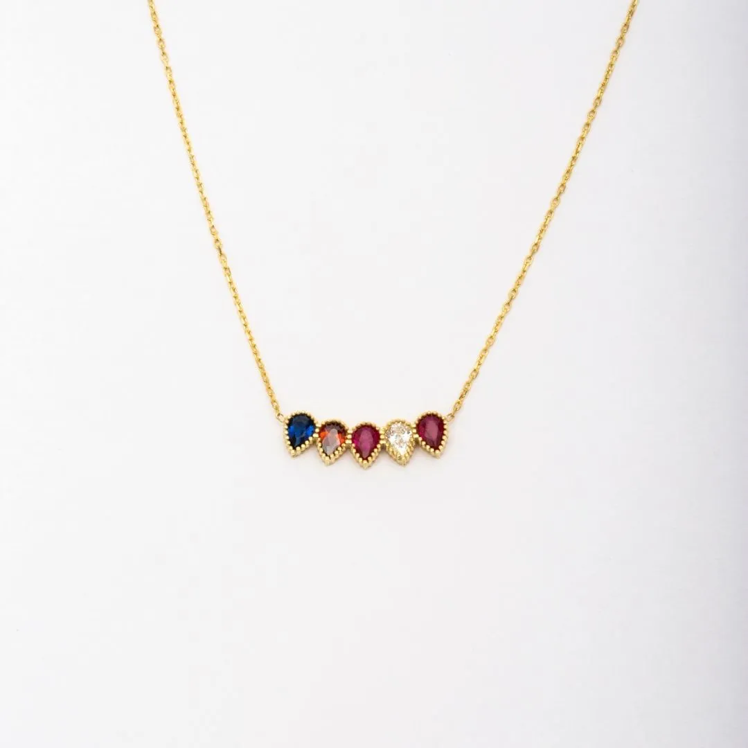 Drop Shape Birthstone Necklace