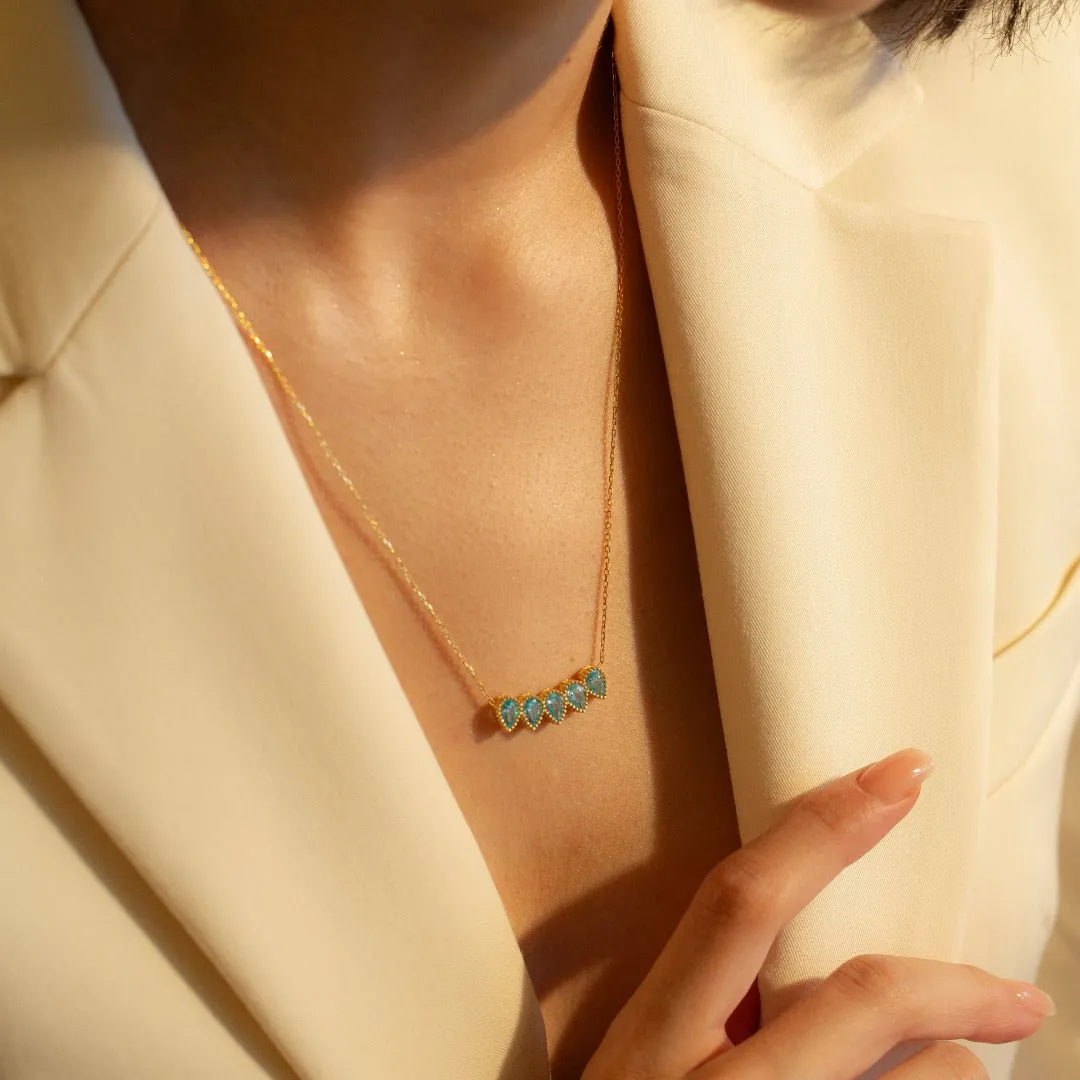 Drop Shape Birthstone Necklace