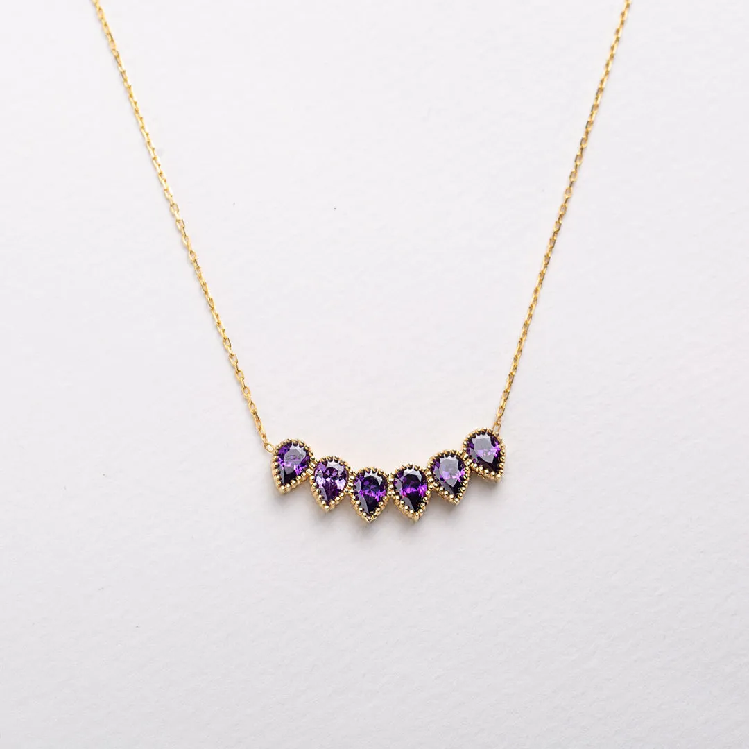 Drop Shape Birthstone Necklace