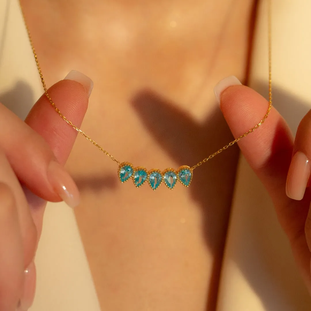 Drop Shape Birthstone Necklace