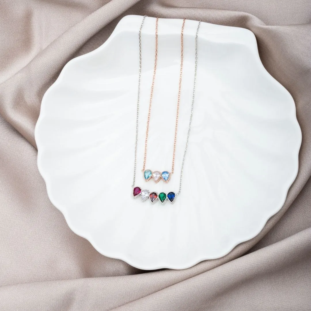 Drop Shape Birthstone Necklace