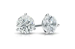 Earrings 2.08 cts Natural Round Diamonds G I1 18kt Gold Studs