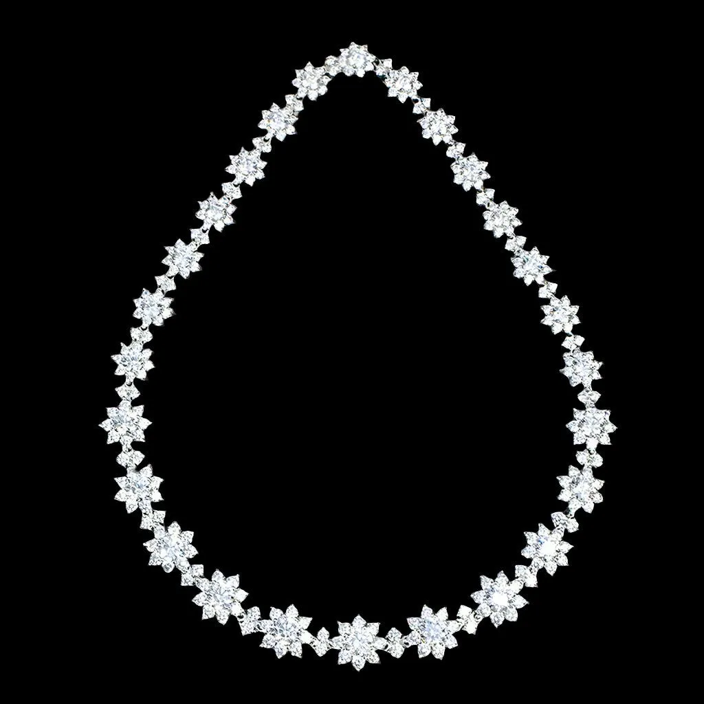 Elegant Flower Shaped Diamond Necklace