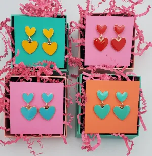 Enamel Heart Dangles