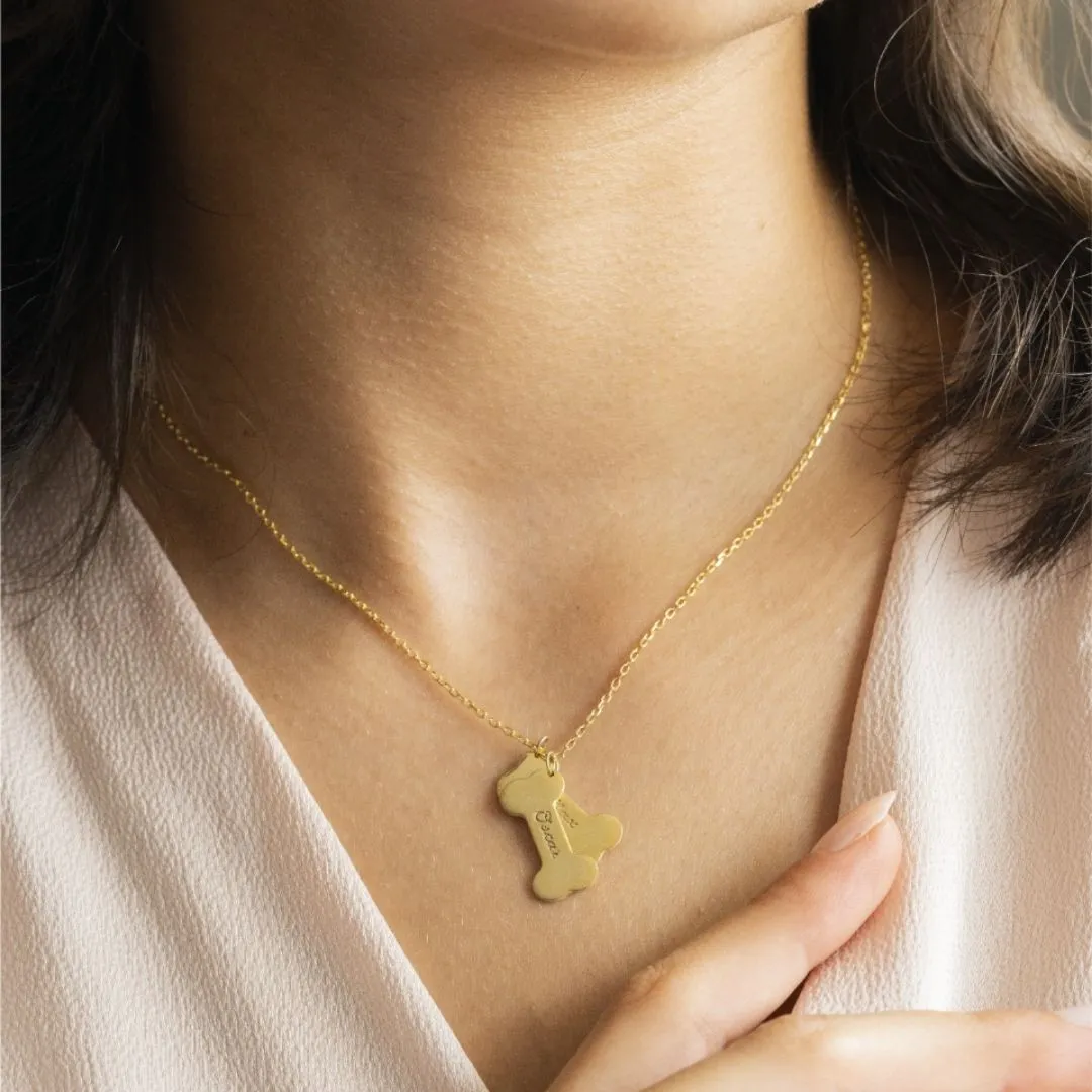 Engraved Dog Bone Necklace