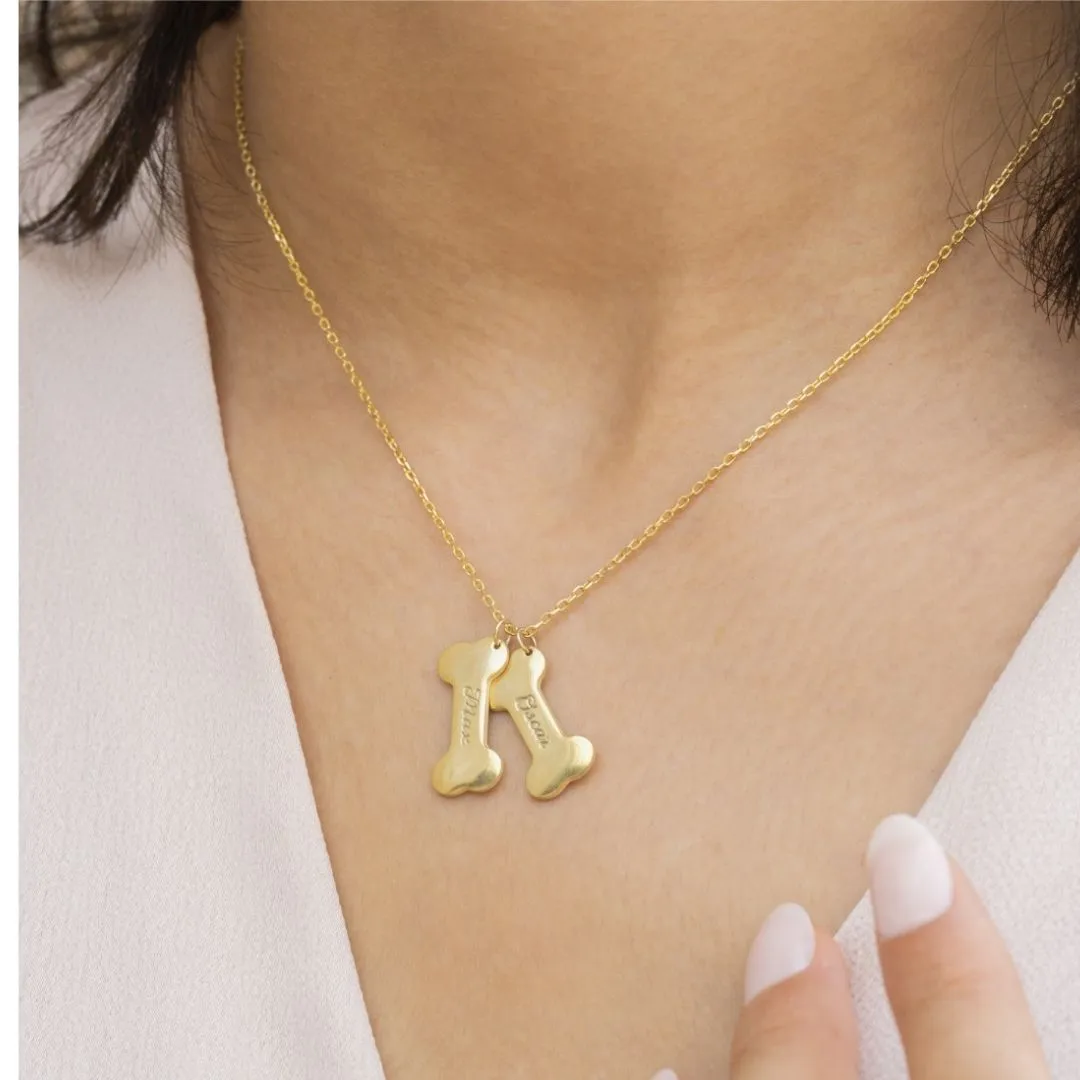 Engraved Dog Bone Necklace