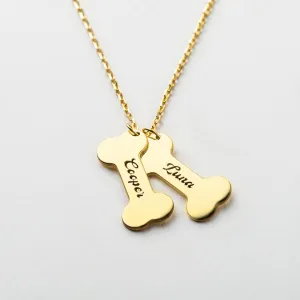 Engraved Dog Bone Necklace