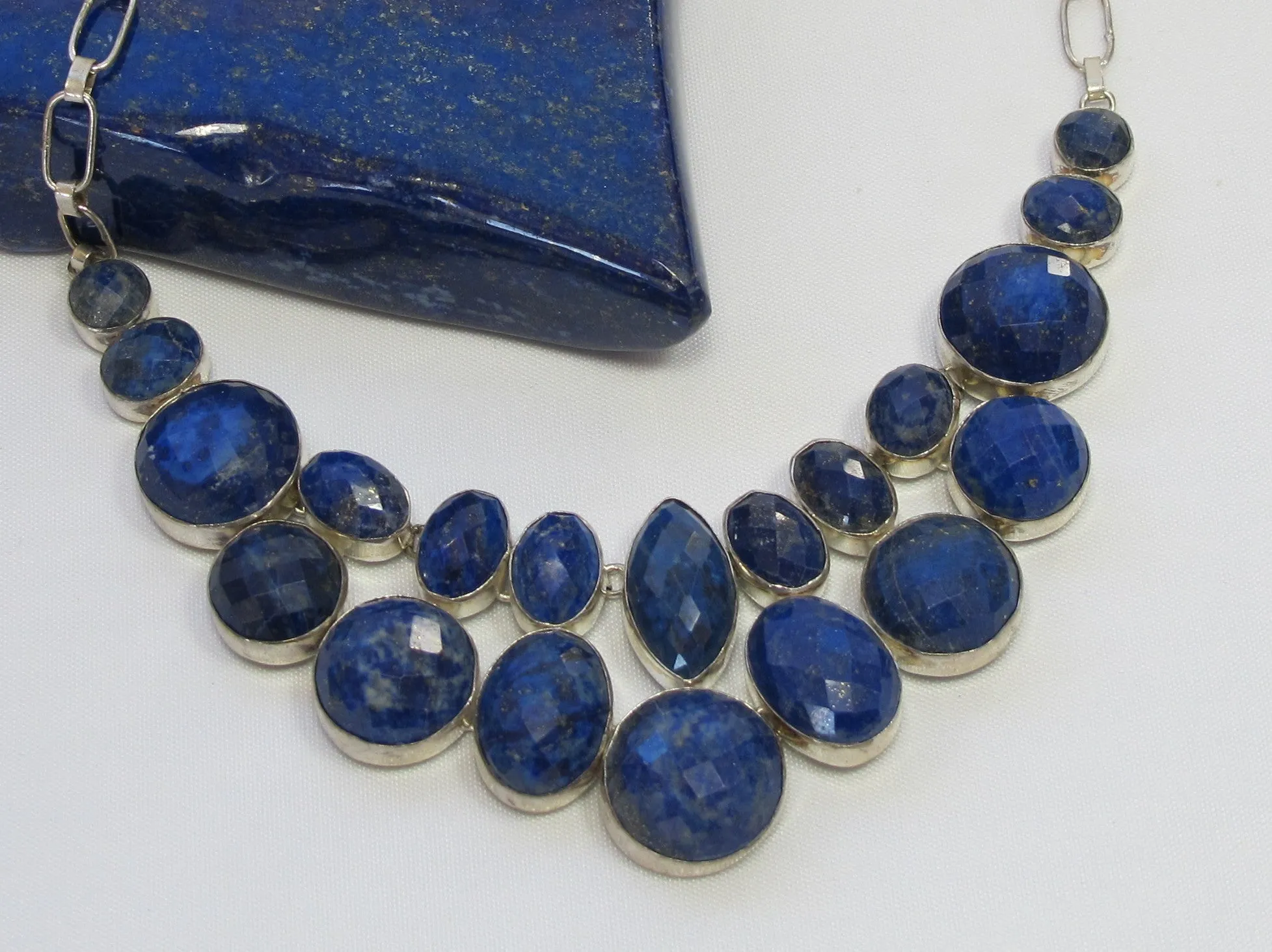Faceted Lapis Necklace