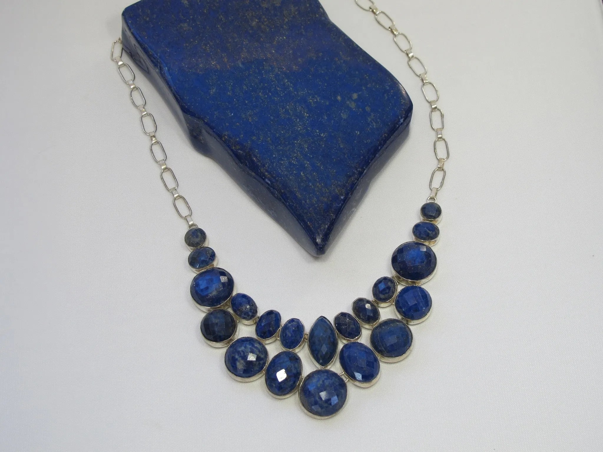 Faceted Lapis Necklace