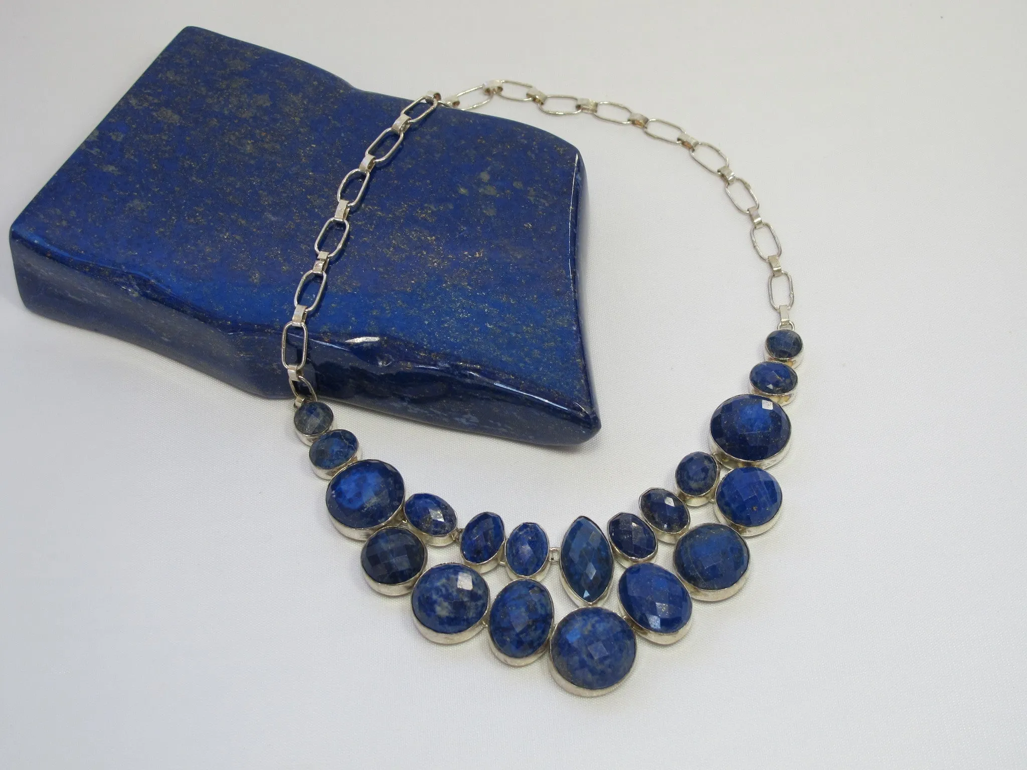 Faceted Lapis Necklace