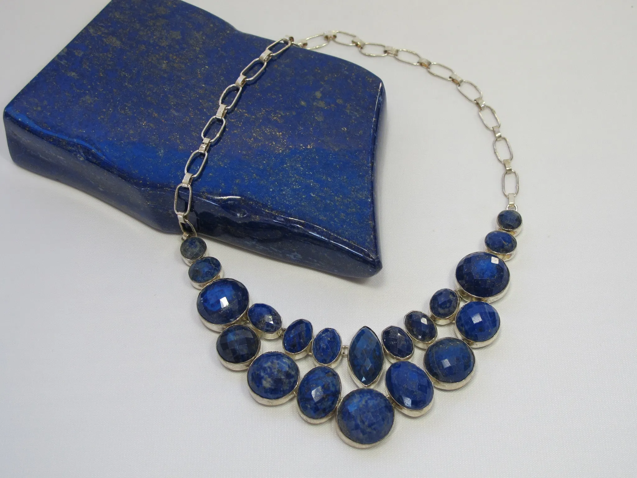 Faceted Lapis Necklace