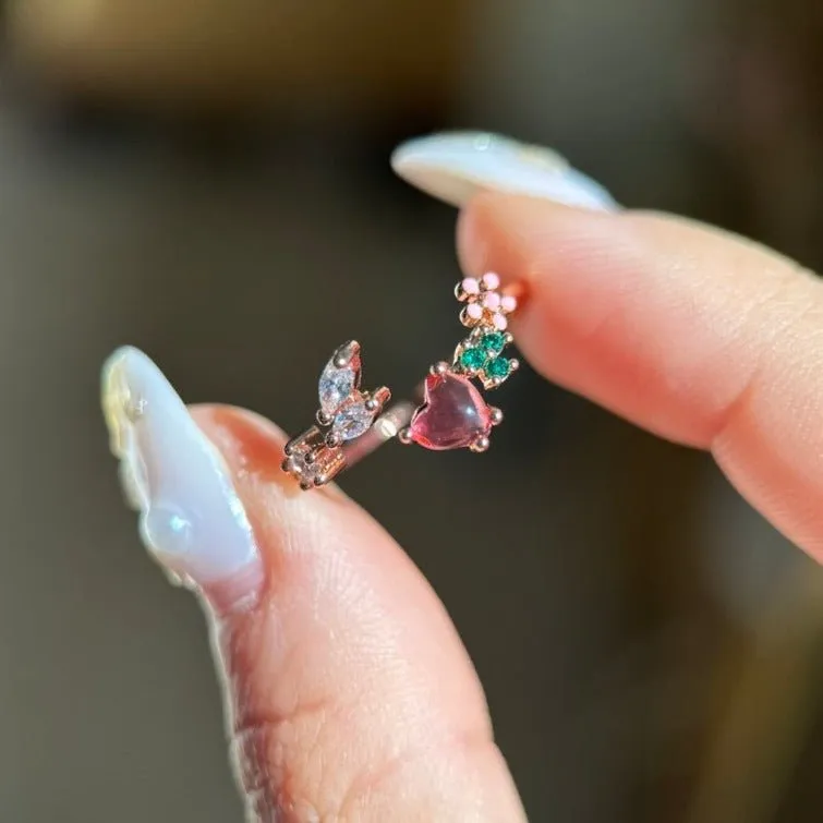 Floral Heart Ring - Mia